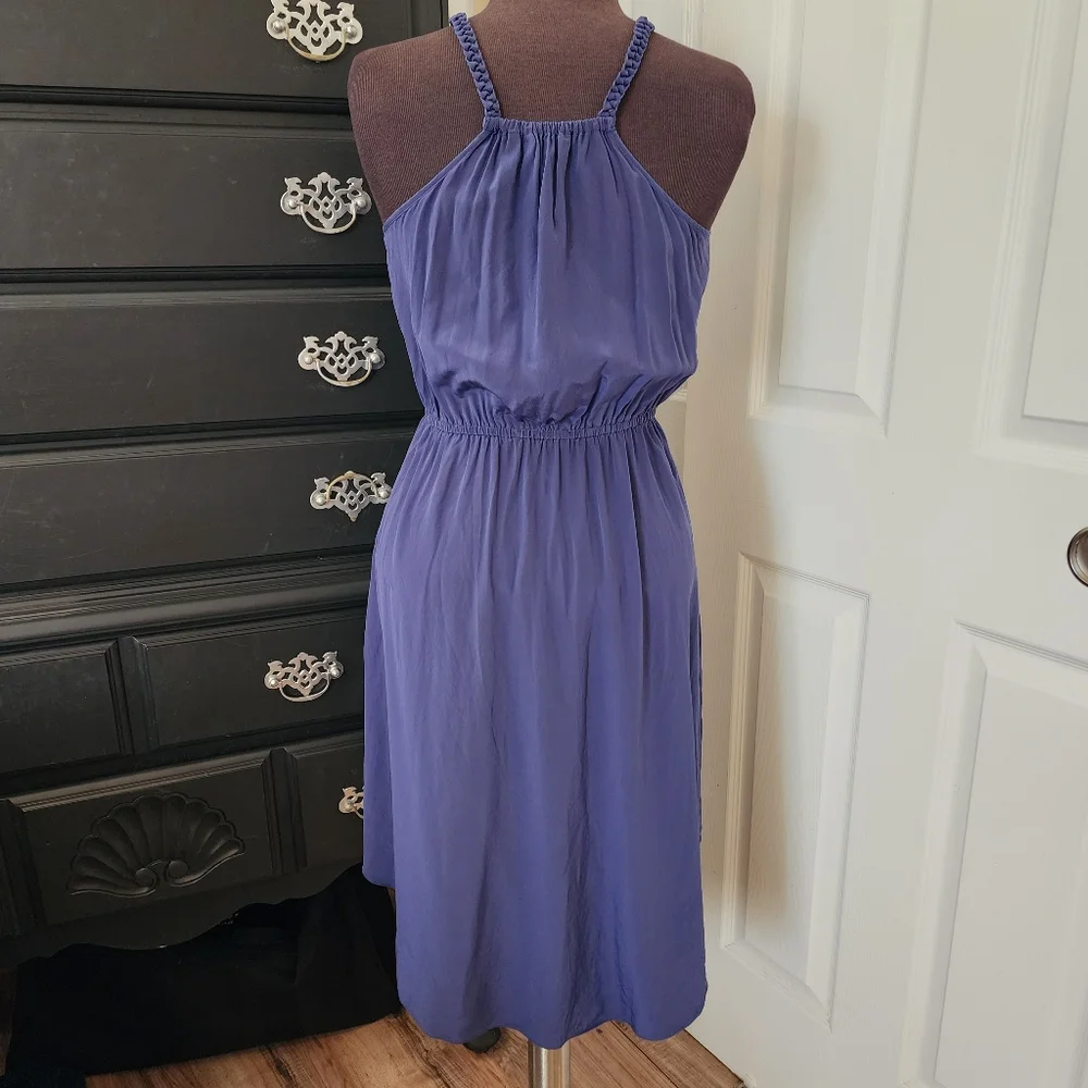 REBECCA TAYLOR "Macrame Cami Dress" - Marine Blue - Size 0 - Picture 8 of 10
